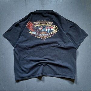 vintage faded harley davidson new york lightning graphic tee